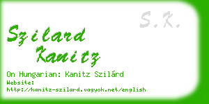 szilard kanitz business card